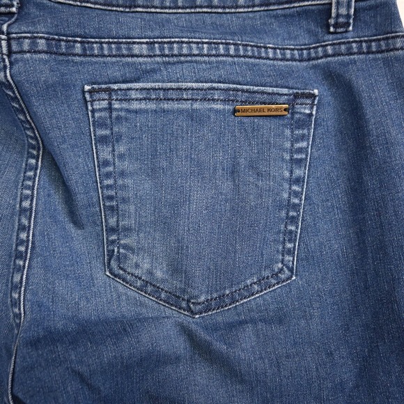 Michael Kors 12 High Rise Skinny Raw Hem Medium Wash Stretch Denim Jeans - Picture 5 of 7